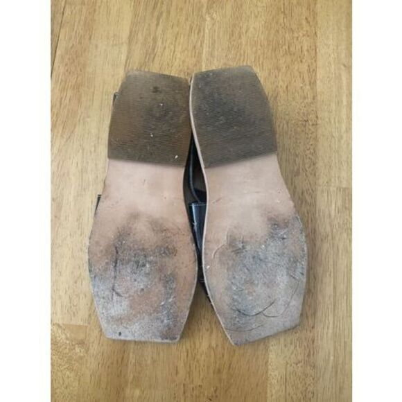 Maria Bontia Black Leather Strappy Square Toe Sandals Shoes SZ 7 - Picture 8 of 9